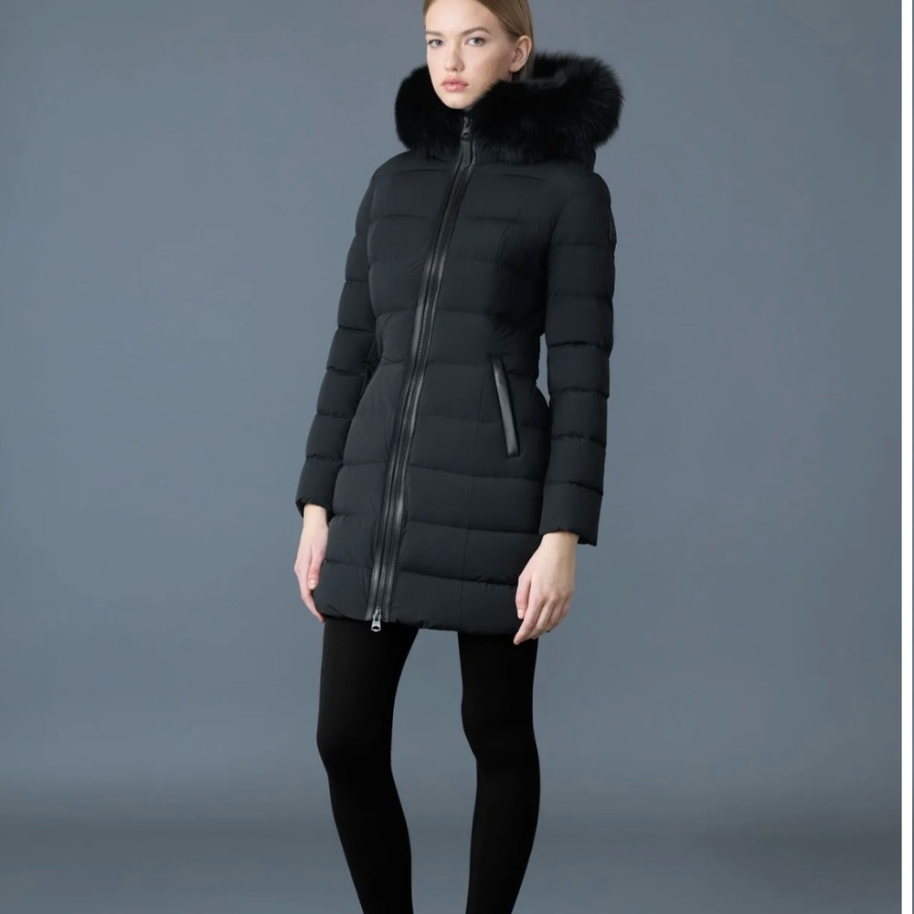 Mackage green Puffer Jacket with Fur Trim